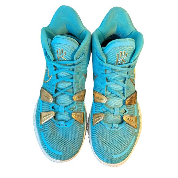 Nike x Kyrie His Legacy Teal Blue & Gold Horus Men's Size 10.5 DA7567-991 - Picture 2 of 12